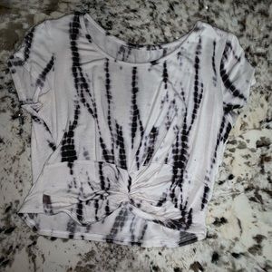 White with navy blue dots